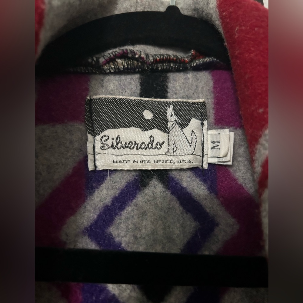 Silverado Gray Geometric Patterned Wool Coat - image 2